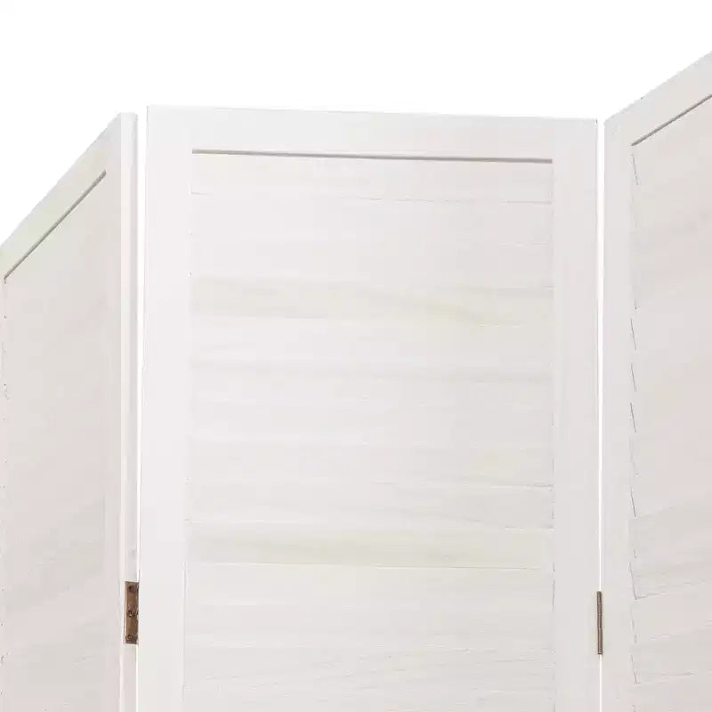 Séparateur de Pièce 6 Panneaux Blanc Bois Massif Paulownia