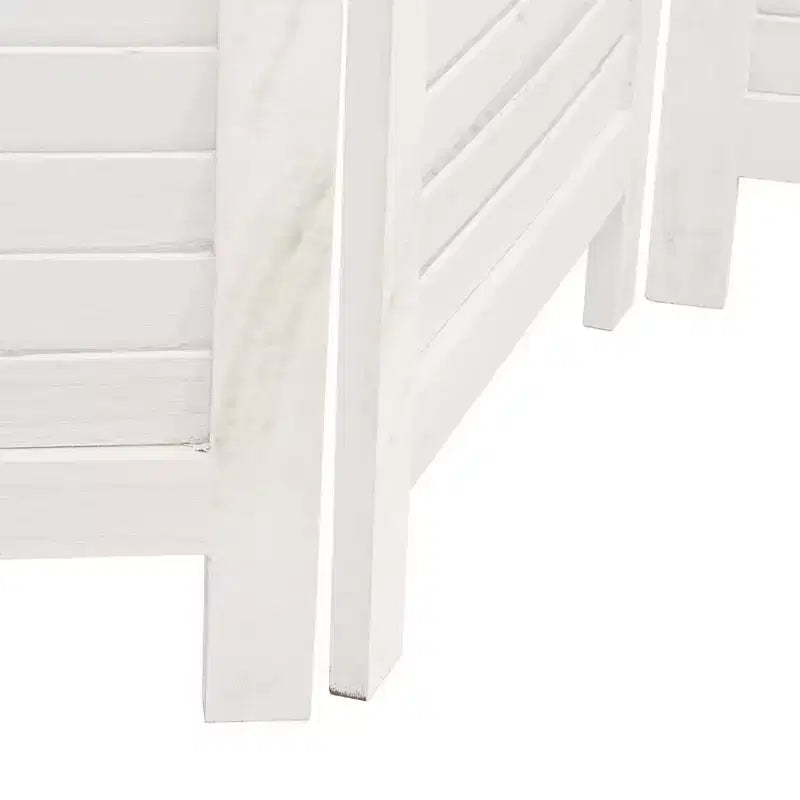 Séparateur de Pièce 6 Panneaux Blanc Bois Massif Paulownia