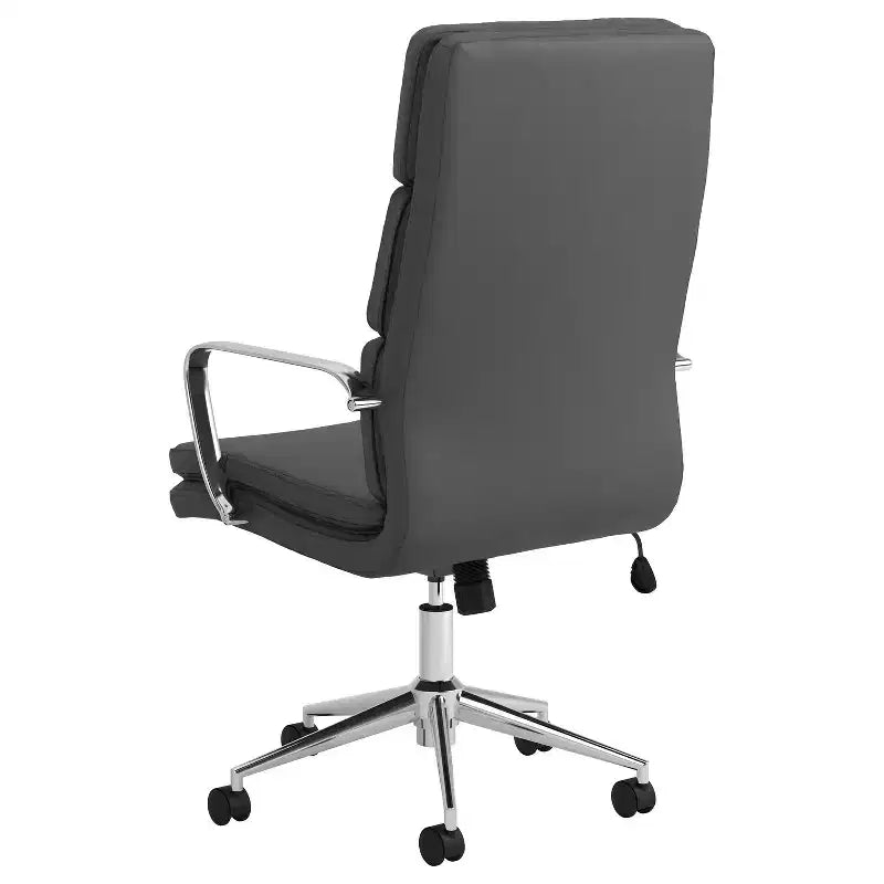 Chaise de bureau ergonomique en mousse noire à hauteur fixe de 118,1 cm avec support lombaire