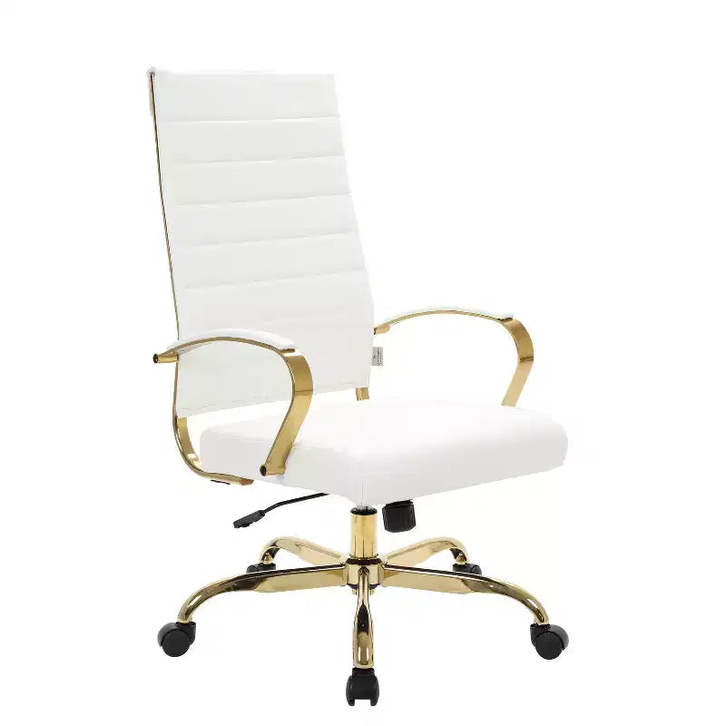 HomeStock 38 in.H Adjustable Height Black Faux Leather Seat Material with Casters/Wheels Executive Office Chairs