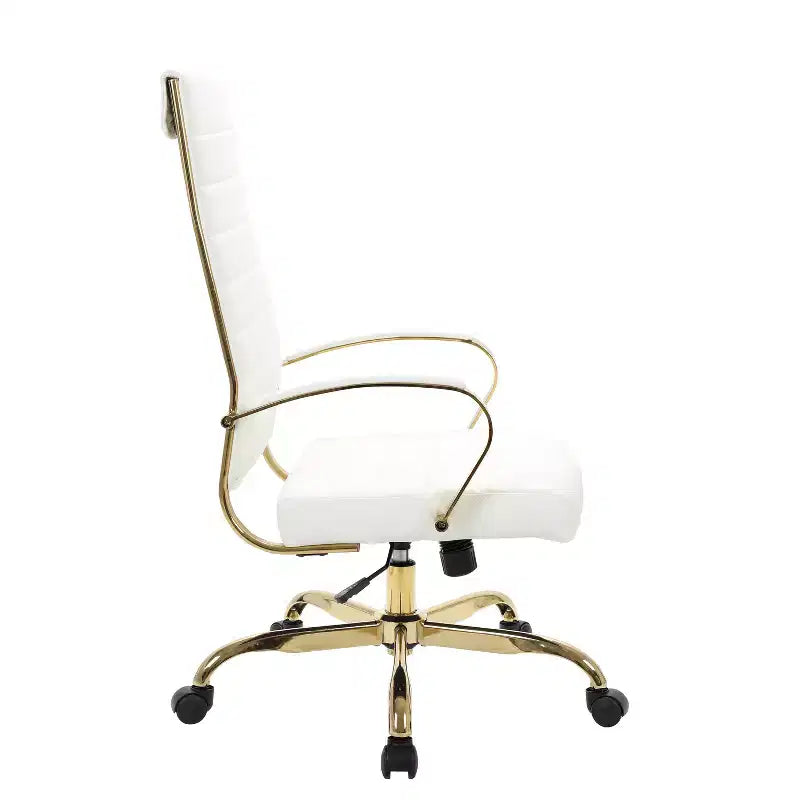 Fauteuil de bureau de direction en similicuir noir réglable en hauteur, 96,5 cm de hauteur, avec roulettes