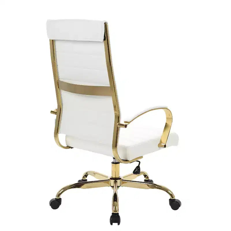 Fauteuil de bureau de direction en similicuir noir réglable en hauteur, 96,5 cm de hauteur, avec roulettes