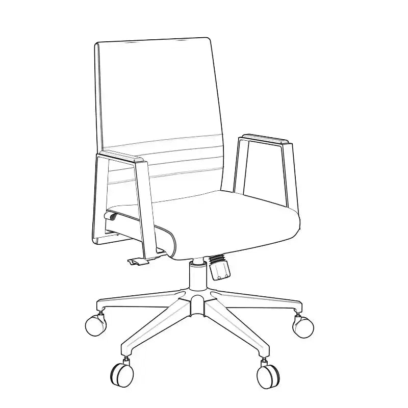 Fauteuil de bureau ergonomique en similicuir noir, réglable en hauteur (45 po) avec support lombaire réglable