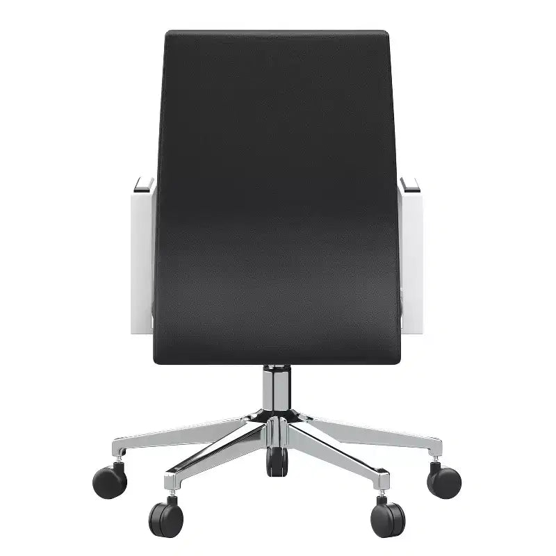 Fauteuil de bureau ergonomique en similicuir noir, réglable en hauteur (45 po) avec support lombaire réglable