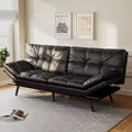 Dyonery 71 Convertible Futon Sofa Bed,Modern Memory Foam Futon Couch with Detachable Cushion,Adjustable Backrest & Armrest