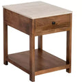 Crestview Collection Rectangle Brown Travertine Accent_End Table