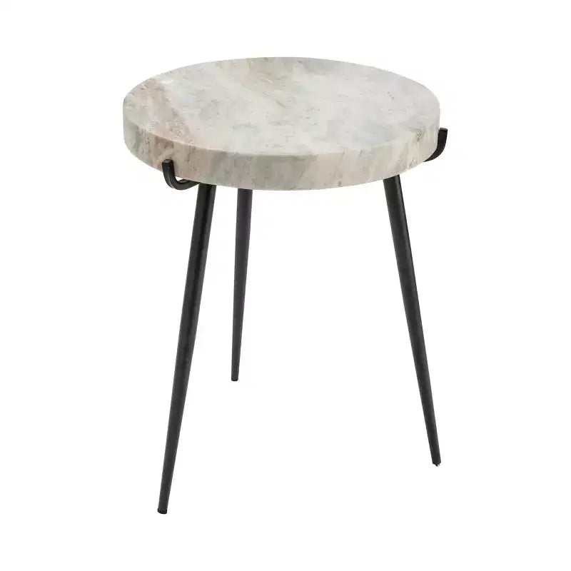 Crestview Collection Round Gray Marble Accent_End Table