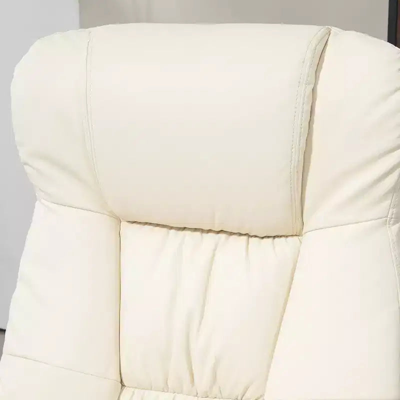 Fauteuil inclinable en cuir PU avec pouf, fauteuil inclinable pivotant et pouf avec base ronde pour salon
