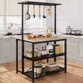 COZONY Kitchen Island with Power Outlets, Mobile Bakers Rack with 3 Shelves & Hooks