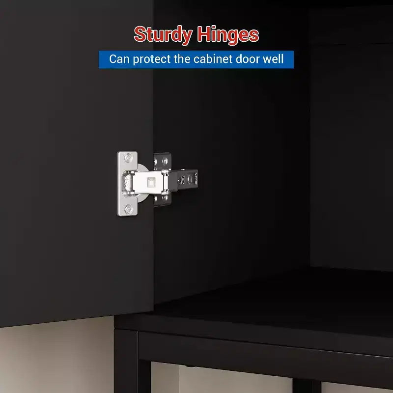 Bahut de salle à manger, meuble de rangement en bois avec portes en rotin naturel, bahut à double couche avec pieds en métal massif, pour couloir, salon