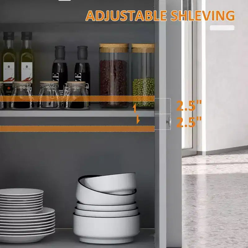 Chariot de cuisine roulant, table desserte portable avec tiroir, étagère réglable et 2 porte-serviettes