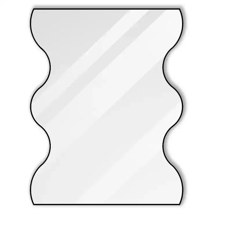 Miroir de salle de bain mural 30x35 pouces, miroir de courtoisie rectangulaire moderne avec 2 côtés ondulés pour salle de bain, chambre à coucher