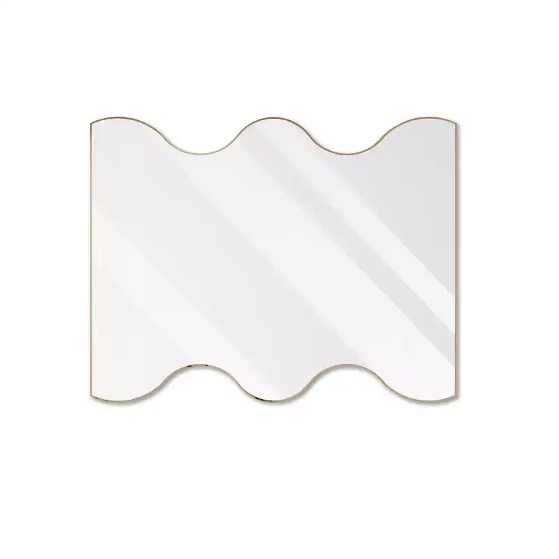 Miroir de salle de bain mural 30x35 pouces, miroir de courtoisie rectangulaire moderne avec 2 côtés ondulés pour salle de bain, chambre à coucher