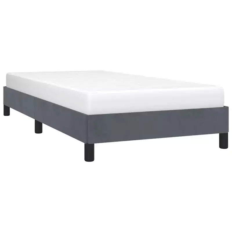 Bed Frame Dark gray Velvet (100% polyester), Plywood, Engineered wood