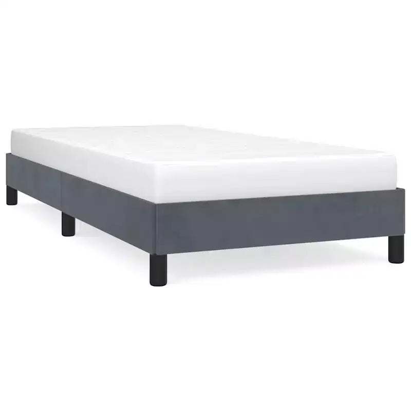 Cadre de lit Velours gris foncé (100 % polyester), contreplaqué, bois composite
