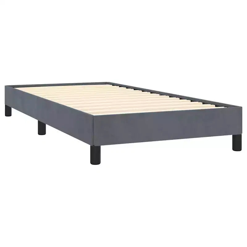 Cadre de lit Velours gris foncé (100 % polyester), contreplaqué, bois composite