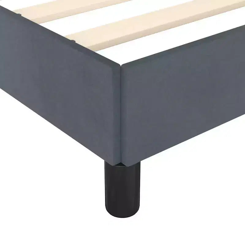 Cadre de lit Velours gris foncé (100 % polyester), contreplaqué, bois composite
