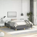 Bed Frame Dark Grey Fabric, Plywood, Engineered Wood Full