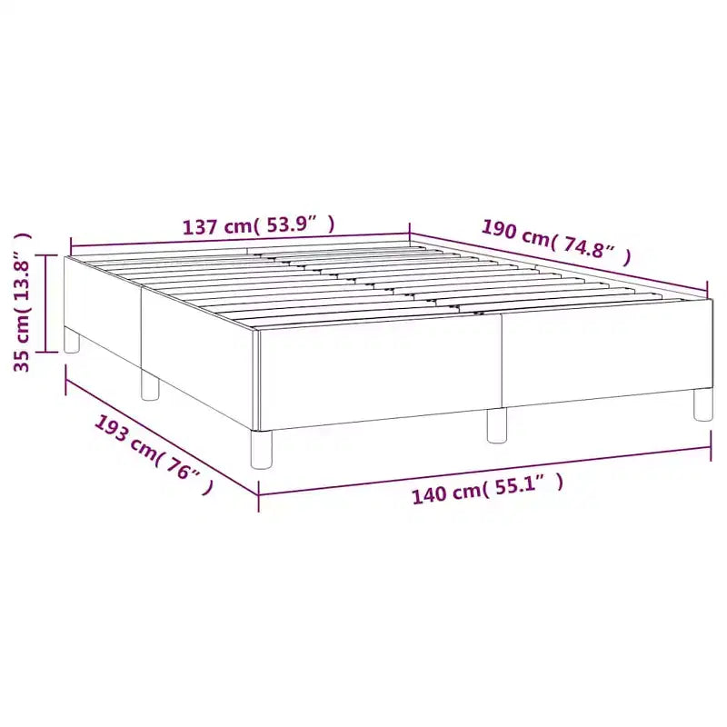 Cadre de lit en tissu gris foncé, contreplaqué, bois composite Double