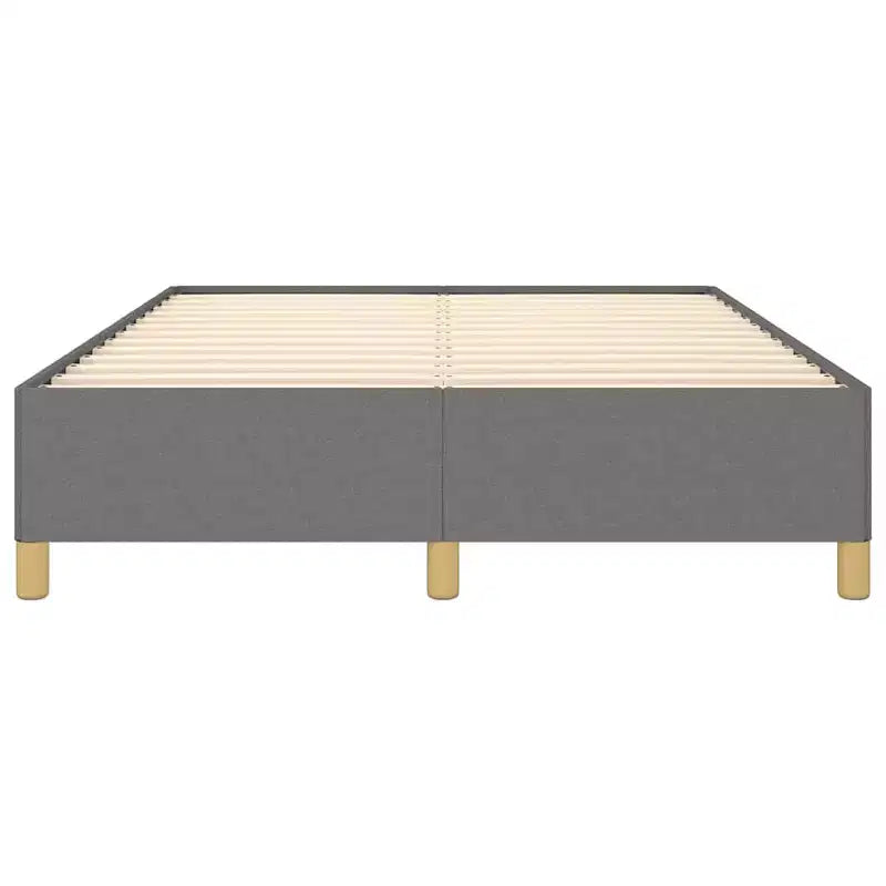 Cadre de lit en tissu gris foncé, contreplaqué, bois composite Double