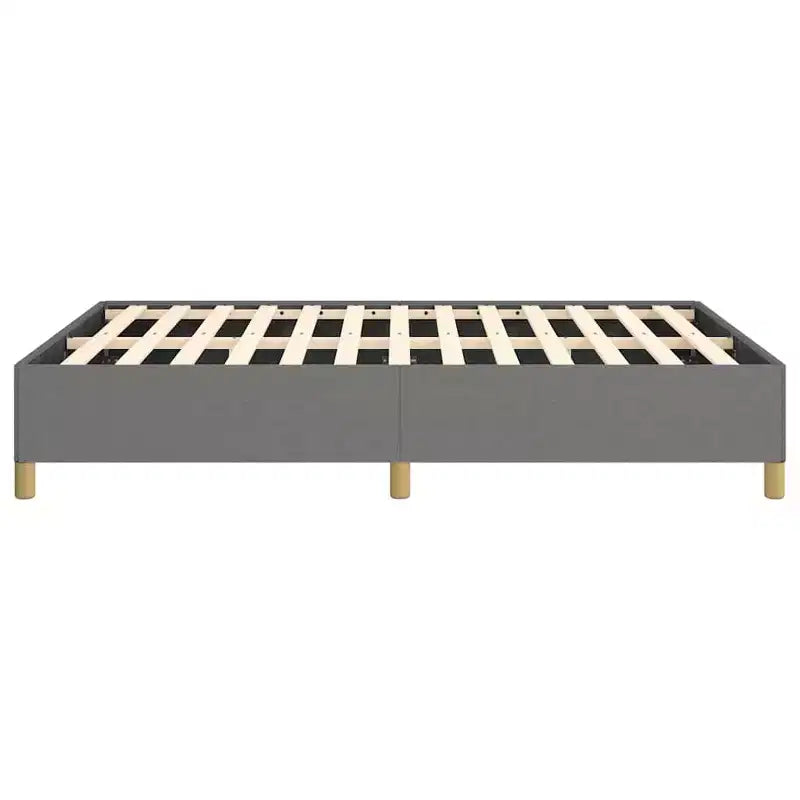 Cadre de lit en tissu gris foncé, contreplaqué, bois composite Double
