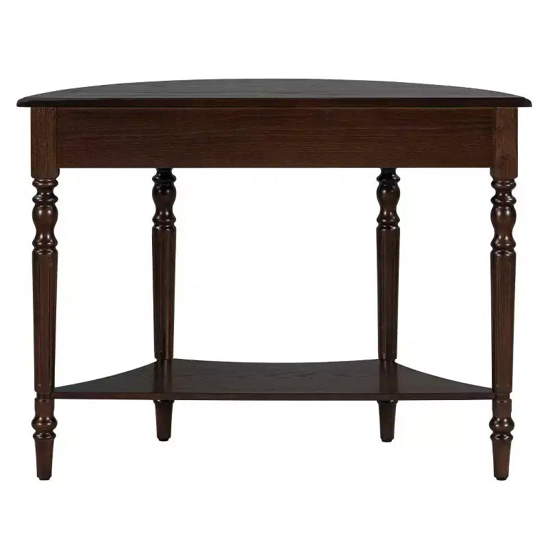 Console demi-lune de style campagnard français de 39", table d'entrée demi-lune de ferme avec tiroir et étagère de rangement