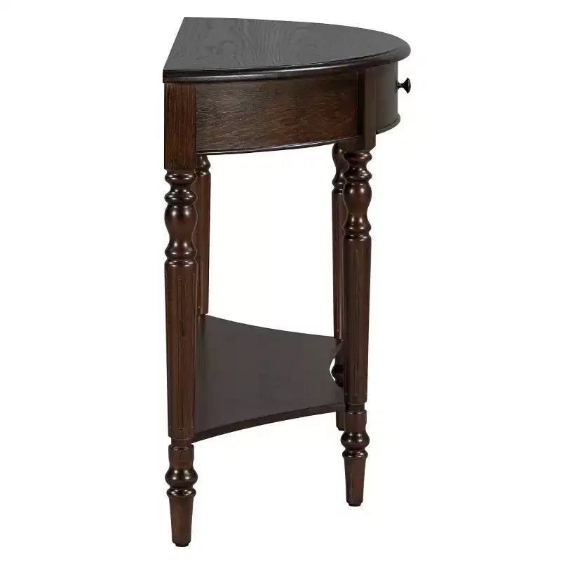 Console demi-lune de style campagnard français de 39", table d'entrée demi-lune de ferme avec tiroir et étagère de rangement