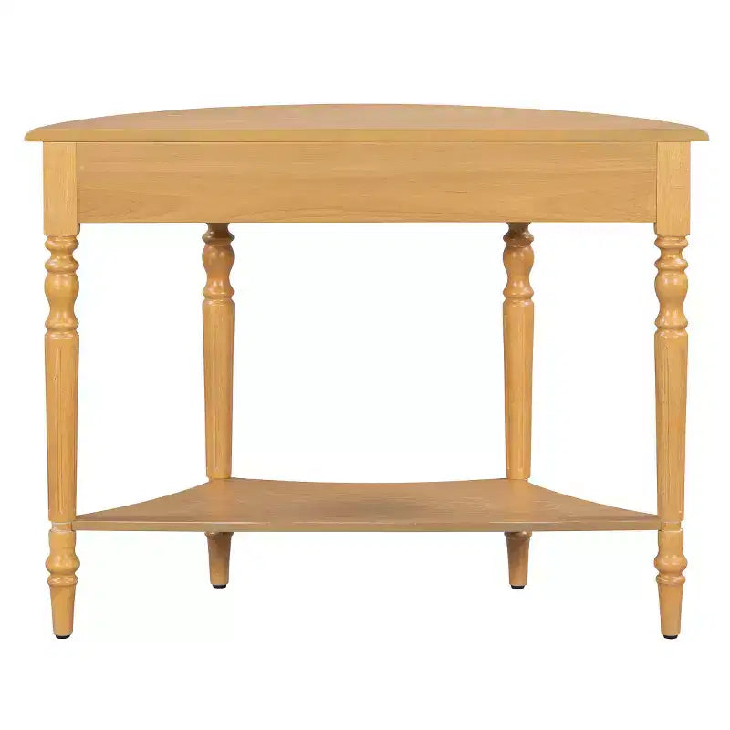 Console demi-lune de style campagnard français de 39", table d'entrée demi-lune de ferme avec tiroir et étagère de rangement