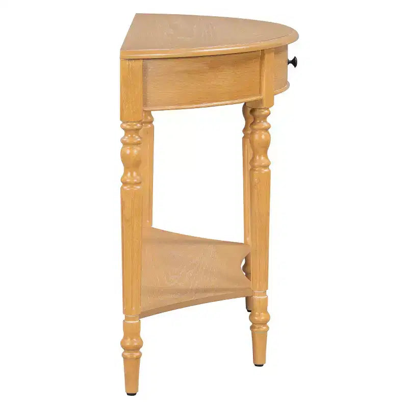 Console demi-lune de style campagnard français de 39", table d'entrée demi-lune de ferme avec tiroir et étagère de rangement