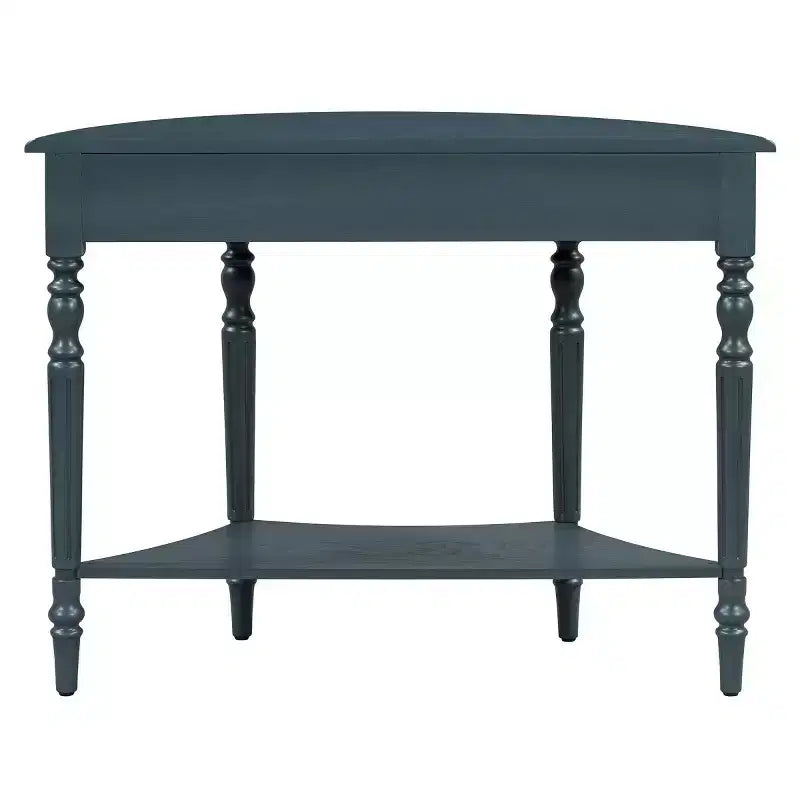 Console demi-lune de style campagnard français de 39", table d'entrée demi-lune de ferme avec tiroir et étagère de rangement