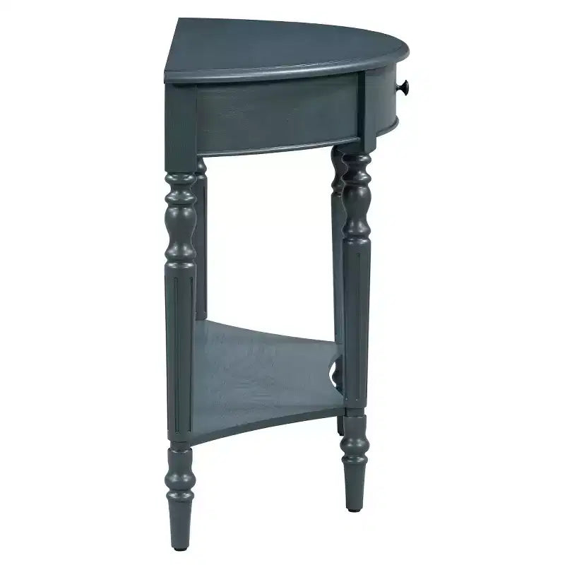 Console demi-lune de style campagnard français de 39", table d'entrée demi-lune de ferme avec tiroir et étagère de rangement
