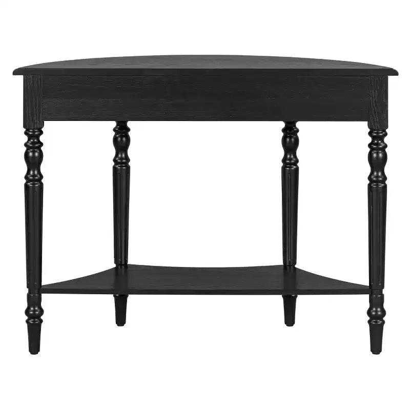 Console demi-lune de style campagnard français de 39", table d'entrée demi-lune de ferme avec tiroir et étagère de rangement