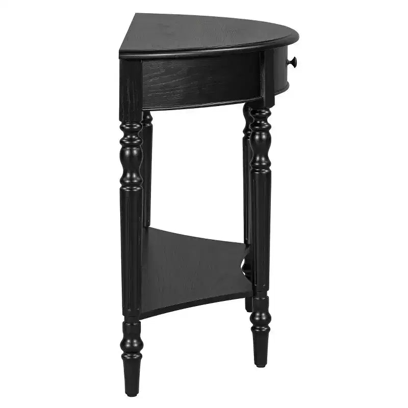 Console demi-lune de style campagnard français de 39", table d'entrée demi-lune de ferme avec tiroir et étagère de rangement