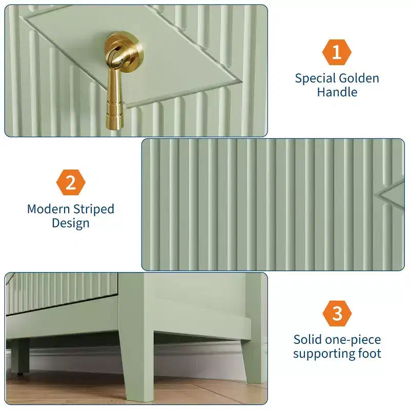 Commode cannelée à 6 tiroirs pour chambre à coucher, commode moderne de 137 cm de large avec poignées en métal, organisateur de commode en bois