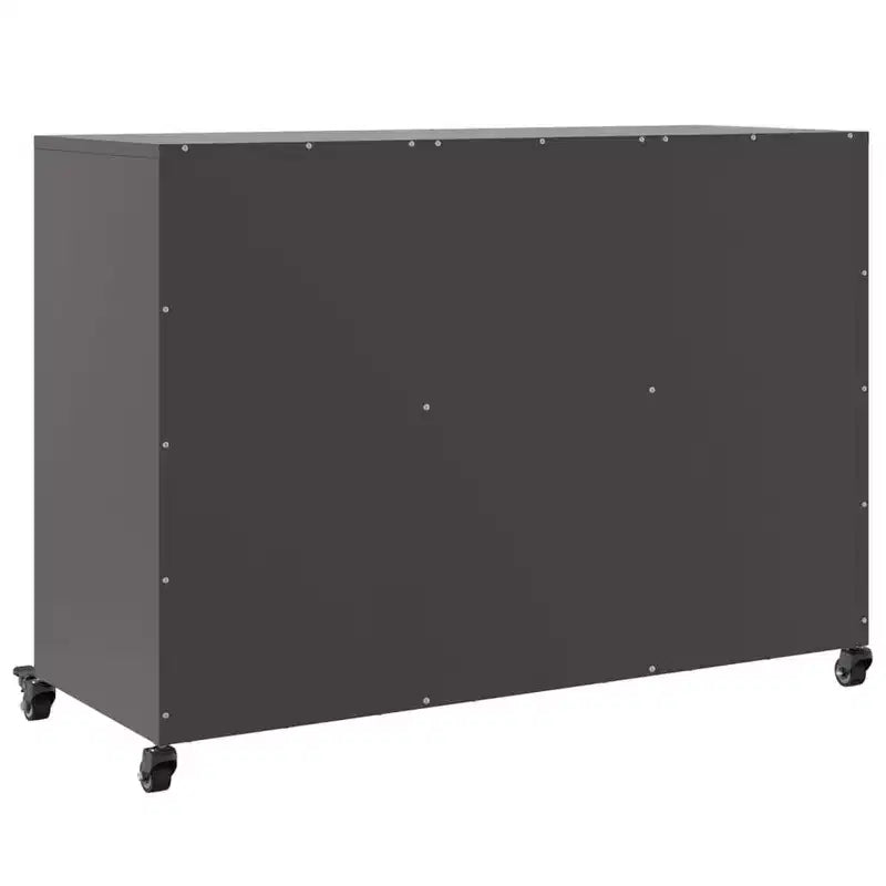 Bahut noir en acier laminé à froid, meuble rectangulaire moyen