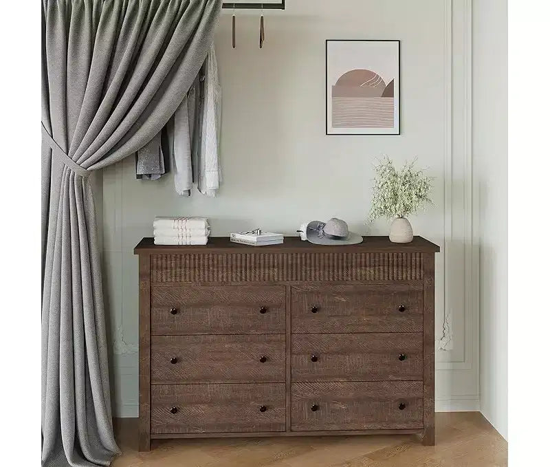 Commode de chambre à coucher, commode en bois, meuble TV cannelé, organiseur de rangement pour le salon, le couloir et l'entrée