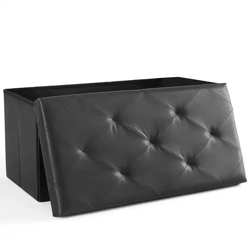 Banc de rangement pliant capitonné en similicuir moderne, banc de rangement rembourré pour le salon et la chambre à coucher