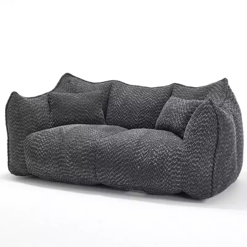 Canapé Poire Ultra Long de 185 cm, Transat Chenille 2 Places avec Noyau en Mousse Haute Résilience, Canapé de Sol Chenille pour Salon