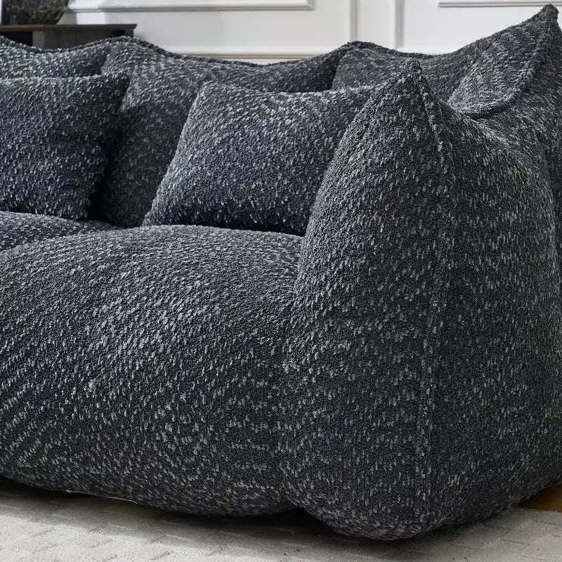 Canapé Poire Ultra Long de 185 cm, Transat Chenille 2 Places avec Noyau en Mousse Haute Résilience, Canapé de Sol Chenille pour Salon