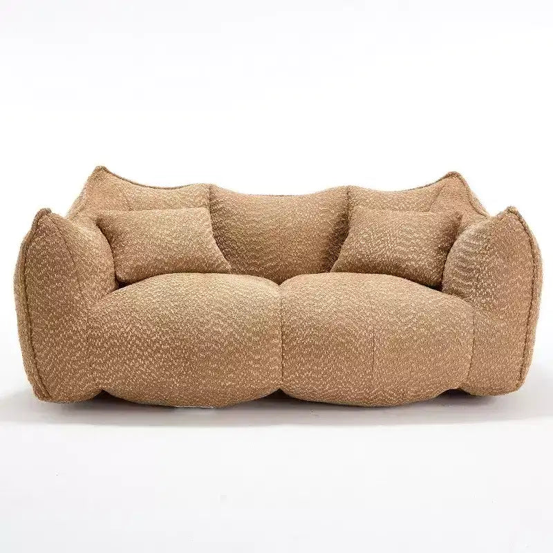 Canapé Poire Ultra Long de 185 cm, Transat Chenille 2 Places avec Noyau en Mousse Haute Résilience, Canapé de Sol Chenille pour Salon