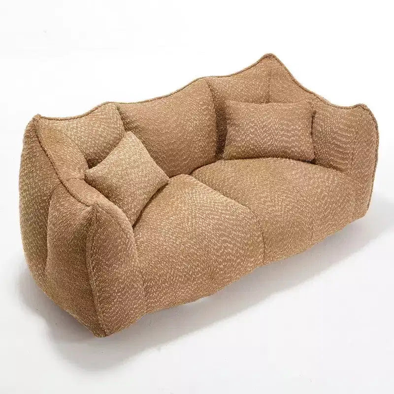 Canapé Poire Ultra Long de 185 cm, Transat Chenille 2 Places avec Noyau en Mousse Haute Résilience, Canapé de Sol Chenille pour Salon