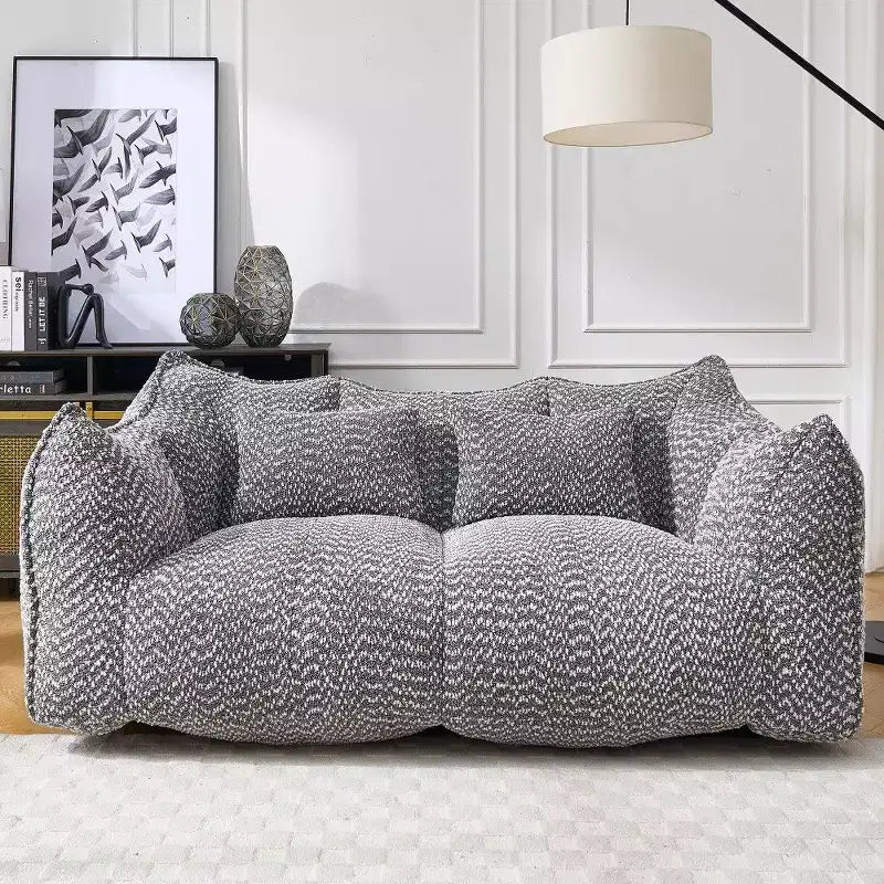 Canapé Poire Ultra Long de 185 cm, Transat Chenille 2 Places avec Noyau en Mousse Haute Résilience, Canapé de Sol Chenille pour Salon