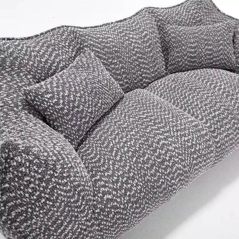 Canapé Poire Ultra Long de 185 cm, Transat Chenille 2 Places avec Noyau en Mousse Haute Résilience, Canapé de Sol Chenille pour Salon