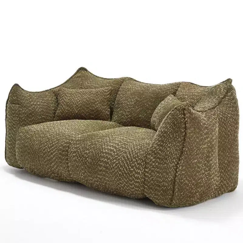 Canapé Poire Ultra Long de 185 cm, Transat Chenille 2 Places avec Noyau en Mousse Haute Résilience, Canapé de Sol Chenille pour Salon