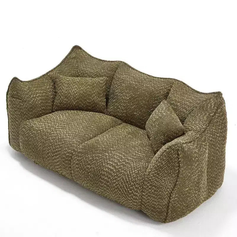 Canapé Poire Ultra Long de 185 cm, Transat Chenille 2 Places avec Noyau en Mousse Haute Résilience, Canapé de Sol Chenille pour Salon