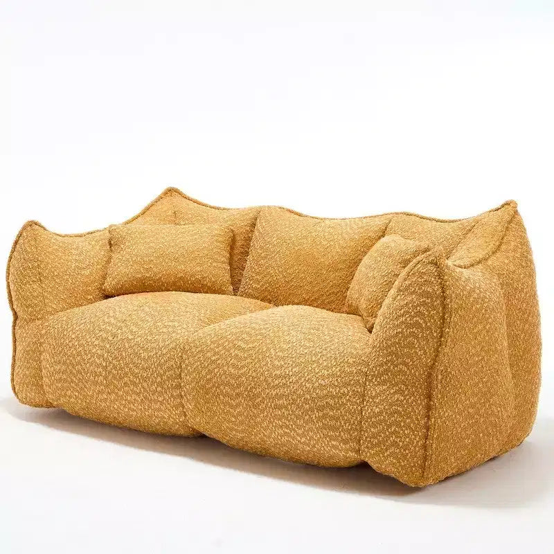 Canapé Poire Ultra Long de 185 cm, Transat Chenille 2 Places avec Noyau en Mousse Haute Résilience, Canapé de Sol Chenille pour Salon