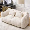 Canapé Poire Ultra Long de 185 cm, Transat Chenille 2 Places avec Noyau en Mousse Haute Résilience, Canapé de Sol Chenille pour Salon