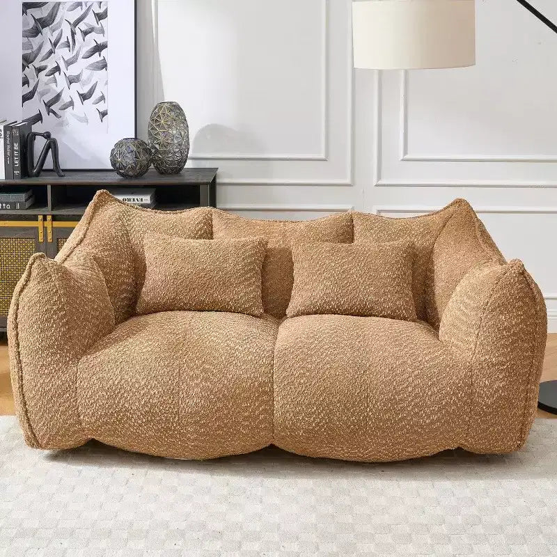Canapé Poire Ultra Long de 185 cm, Transat Chenille 2 Places avec Noyau en Mousse Haute Résilience, Canapé de Sol Chenille pour Salon