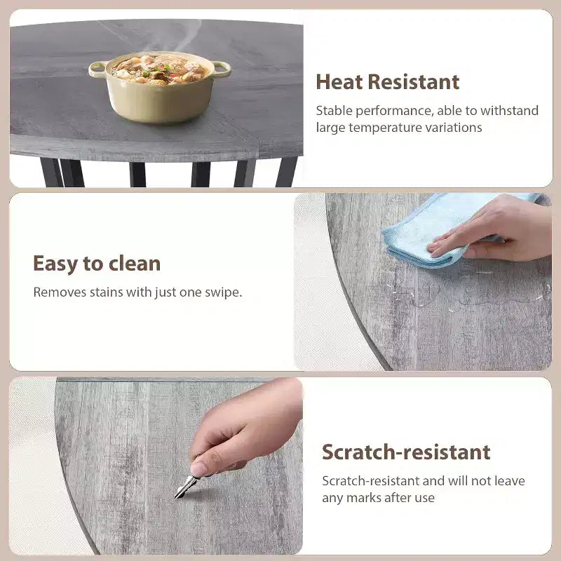 Table à manger ronde pour 4-6 personnes, table de cuisine de ferme de 42 pouces avec rangement