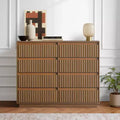 KOLIGEY 8-Drawer Dresser 52W Double Dresser With Waveform Fluted Panel